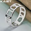 Cluster ringen Kaiet 925 Silver Color Hollow Romeinse cijfers 5-10# Ring For Women Lover Party Fashion Accessoires Sieraden