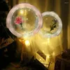 Party Decoration Valentines Day LED Light Balloon Bobo Balloons Bouquet Balls With Rose Flower Birthday Wedding Supplies