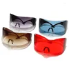 Солнцезащитные очки уникальная маска большая рама Y2K для женщин, мужские, винтажные негабаритные очки для гонщиков