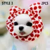 Собачья одежда 2pcs теплый питомец повседневный леопардовый принт регулируемая шляпа с мехом мяч зимний головной убор