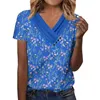 Botão Floral Holiday Blood Sleeve Basic Tops de Mulher Camisa de Camisetas