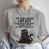 남자 티셔츠 옷 여성 여름 t 옷 뚱뚱한 패션 캐주얼 티셔츠 트렌드 여성 셔츠 검은 고양이 그래픽 t240506