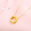 Neue klassische Design Halskette Schmuck 18k Halskette Big Round Pendelled Goldene Luxus modische Single Rot mit Cart Original Halsketten