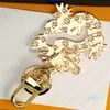 Guldnyckelkedja ringdesigner nyckelchain märke mode för gåva män kvinnor biltillbehör Lyxiga läder smycken gåvor söta lanyards