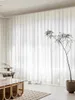 Rideau à rayures rideaux transparents pour chambre de chambre à coucher filtrage lumineux à voile semi-solide rideaux de tige poche