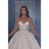 Sweetheart Flower Ball Glamorous Wedding 3D Dresses Spaghetti Applicant Decorative Border Court Tulle Custom Made Bridal Gown Vestidos De Novia