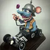 Miniatures Cartoon Monster Statue for Kids, Big Mouth Monster Standue, Crazy Mouse Driving Statue, Car Accessories, Doll Cadeau