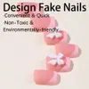 Valse nagels 24 stks Franse valse teennagels witte boogontwerp zomerpers op nagel voor ft draagbare vierkante nep nagels patch manicure set t240507