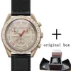 Watch with Box Mens Bioceramic Moon Watches Full Fonction Quarz Chronograph Mission to Mercury 42mm Nylon Watch 2024 Master en édition limitée