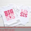 Dopasowanie rodzinnych strojów duży brat mały brat strój rodzeństwo tee retro pasujące koszulę Big Brother Big Sister T-shirt Romper D240507