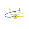 Bracelets de charme 2022 Boho Sunflower Blue Bracelet Bracelet Taisy A réglable Dames Bangle Bangle Bijoux Vintage Couple Drop Livraison Dh7Mr