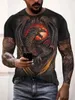 T-shirts masculins Designer Men T-shirt 3d Dragon imprimé Cool Slve Slve Round Casage T-shirts Strtwear Harajuku Fashion Tops Mens Vêtements T240505