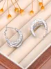Hoop Earrings Stainless Steel Chunky Waterproof For Women Charm Temperament Geometric Thick Earring Jewelry Aretes E23219