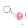 Keychains Lonyards 6 Color Key Chain Tennis Ball Metal Keychain Car Chain Key Key Key Sports Chain Color Pendeur