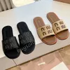 Miui Woven Sandals Designer Sandale Summary Miui Brown Weave Woman Slipper Mule Outdoorsプールビーチラタンシュー