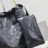 12A All-New Mirror Quality Designer 38 cm Pochon Einkaufstasche Damen echte Lederhandtaschen Eimer mit Gurt Crossbody Black Umhängetasche mit kleiner Brieftasche