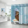 Rideaux caricatures rideau de douche de chat animal baignier de bain de bain baignoire tapis de tapis de bain imperméable