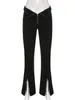 Jeans pour femmes zip fold hauteur taille slim fit sexy sequin sequin y2k street vêtements de rue conception de la mode coréenne basique noire fondamentale
