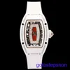 Swiss Made RM Wrist Watch RM07-01 Série féminine RM07-01 Black Lip 18K Rose Gold Snowflake Diamond Womens blanc