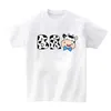 Famille Matching Tenues Famille Look Mommy et moi Vêtements Matching Summer Cow Printing Vêtements Famille Mère fille Fils Père enfants T-shirt D240507