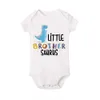 Familie Matching Outfits Big Sister Little Brother Dinosaur Print Family Matching Clothing Dessen Girls T-Shirt Toddler Bodysuit Kidstee Korte mouw Outfit D240507