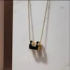 Mini collar de diseñador colgante para mujer collar de letra diseñador de 18 km collar de oro coloreño esmaltador joyas de joyería cadena