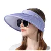 Wide Brim Hats UPF 여성을위한 50 주름 썬 캡 여가 햇빛 야외 승마 해변 선생 스크린 양동이