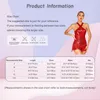 Stage Wear Women Tassel Pailletten Latijnse dansjurk Tuchelen Sparkly Performance Dancing Costume Sexy Cross Halter Bodysuit Dancewear