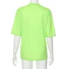 Kvinnors t-shirt anjamanor grafik t sommar 2024 mode neon grn korta slve tops kvinnor mode strtwear y2k skjortor baggy d85-be20 t240507