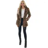 Damesjacks Winter Luipaard Afdruk Jacket Stand Kraag Warm Parkas Out meter herfst Koreaanse vrouwelijke losse faux bontjassen