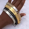 Bracelets pour hommes en acier inoxydable en or