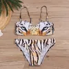 Women's Swimwear Swimsuit Bikinis Set Women Swimsuits Bathing Suit Swim Halter Animal Print Beach Wear Sexy Bikini