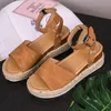 Chaussures de femme en coin d'été motif léopard ouvert ouvert plat romain sandales léopard plate-forme sandales taille 43 zapatillas mujer 240430