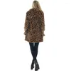 Damesjacks Winter Luipaard Afdruk Jacket Stand Kraag Warm Parkas Out meter herfst Koreaanse vrouwelijke losse faux bontjassen