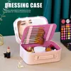 Lighted Cosmetic Case With Mirror LED Portable Cosmetic Bag Large-capacity Waterproof Makeup Storage Box 240504