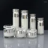 Bouteilles de rangement 30g Perle blanc acrylique bouteille de diamant de forme diamant sérum / œil essence / gel hydratant jour nocte