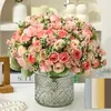 Dekorativa blommor Retro Artificial Peony Silk Big Bouquet Vase Gift Fake Rose For Home Wedding Christmas Party Garden Diy Decoration