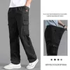 Mäns byxor Spring och Autumn Mens Cargo Pants Casual Sports Pants Loose Fit Cotton Pants American Style Stora Sports Outdoor PantsL2405