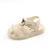 Sandalet kızlar 2024 Yaz Yeni Çocuk Roman Ayakkabı Prenses Büyük Kids Anti Slip Yumuşak Sole Plaj Markası H240507