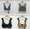 Shiny Rhinestone T Shirts Women Denim Sling Vest Sexig Cropped Top Party Tank Tops V Neck T-shirt BH Fashion Clothing 43255