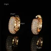 Unisex Männer Frauen Ohrringe Schmuck Gold Sier Ice Out Top Cz Hoops Ohrringe für 425293