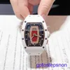 Male RM Wrist Watch Womens Series 52.63x34.4 mm Calendrier mécanique automatique Femme pour femmes en céramique blanc Set RM037 Red Lips