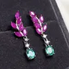 Bengelen oorbellen per sieraden natuurlijke reële ruby ruby druppel earring 0.15ct 12pcs 0.5ct 2pcs edelsteen 925 Sterling zilverfijn T2033015