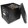 Boîtes de rangement Colons Snap N Stocker Boîte de rangement Enregistrement en vinyle avec 13 Guides d'enregistrement Count Black Adult Q240506