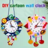 Blocs Baby Clock Toys Artisans non tissés Artisanat Hour Minute Deuxième enfants Cognition Corloges pour les ornements suspendus de la maternelle