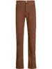 Calça de calças de algodão Kiton Kiton Patch de perna reta de perna reta para homem casual Long Pant Brown