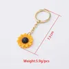 Keychains Lanyards FNIXTAR 10PCS/Lot Sunflower Key Chain Mirror Gepolijste roestvrijstalen sleutelhangers voor doe -het -zelf maken Keychain Mens Fashion Jewelry