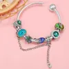 Очарование браслетов хамелеон зеленые листья Сердце Сердце с подвесной подвеской Diy Fashion Braclet Form For Women Kids Jewelry Gift Desgin