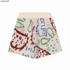 Rhude high -end designer shorts voor brief cashew bloem wol jacquard casual capris high street mist mode losse drawstring shorts met 1: 1 originele labels