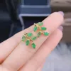 Stud Earrings YULEM Fashion Style Simple Natural Emerald Studs Silver 925 Jewelry Gemstones For Women Leaf Dating